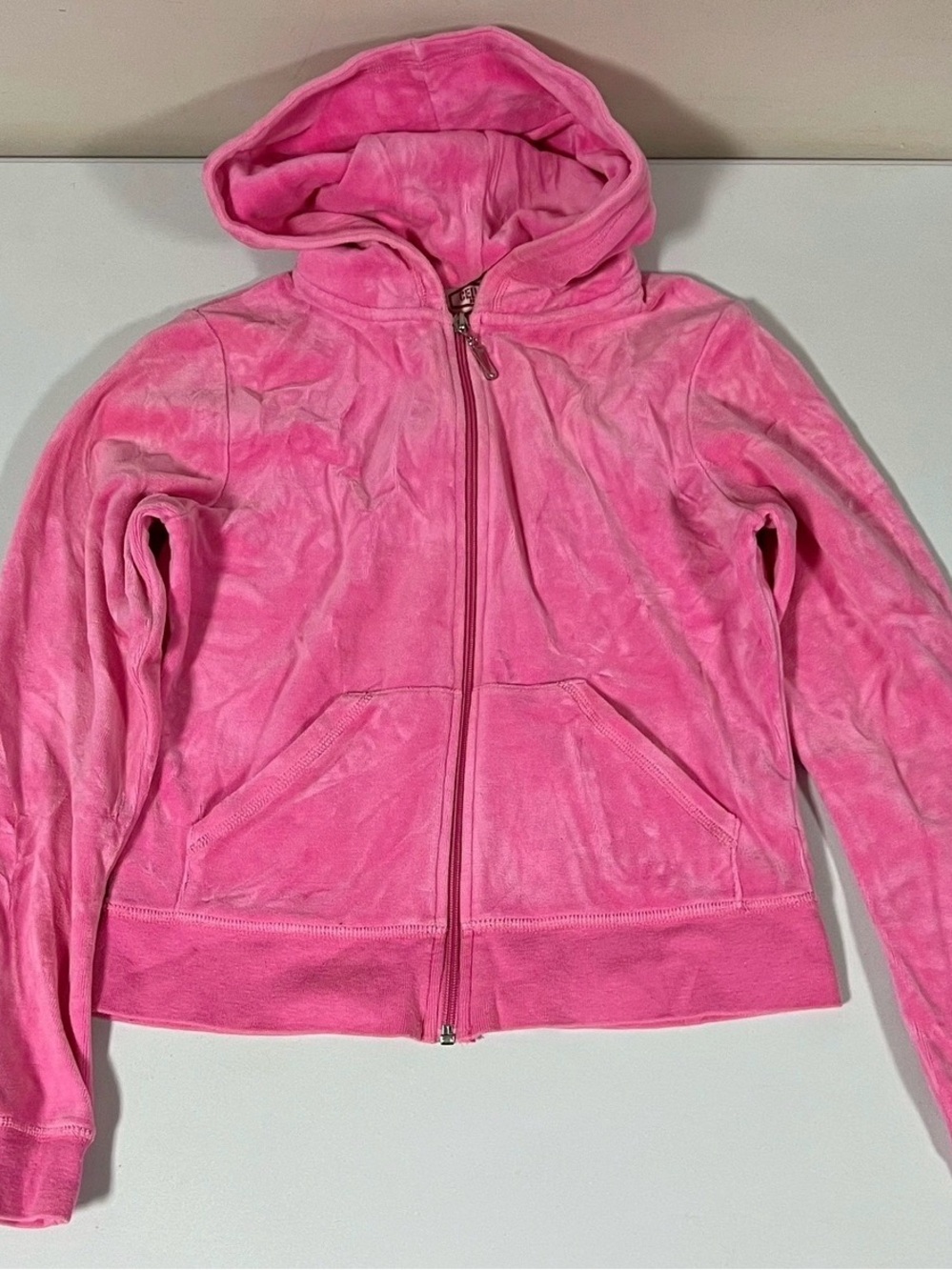 Cello USA Hot Pink Velour Y2K Zipper Sweater Sweatshirt Hoodie Size S 🩷 #y2k